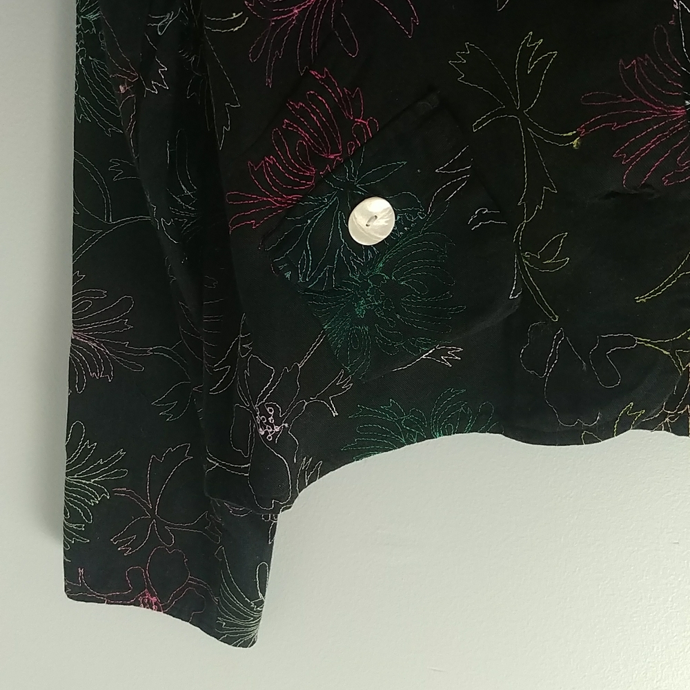 Alex Kim Colorful Button Down Jacket With Shell Buttons - Picture 3 of 10
